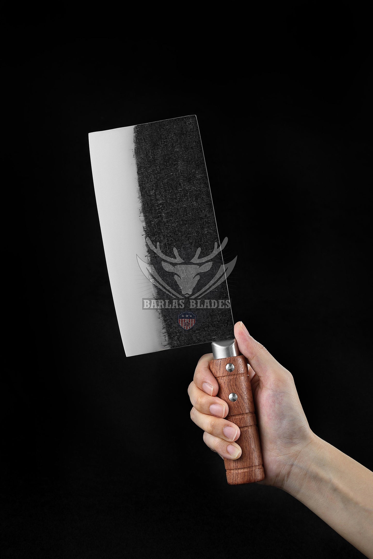 BARLAS BLADES Handmade Chef Cleaver Knife 7CR17MOV Steel Blade Sharp Edge Padauk Wood Handle-Cleaver Knife-BARLAS BLADES