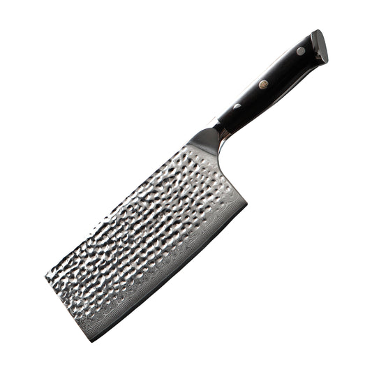 BRBLD Premium Diamond Pattern Damascus Chef Cleaver Knife-Cleaver knife-BARLAS BLADES