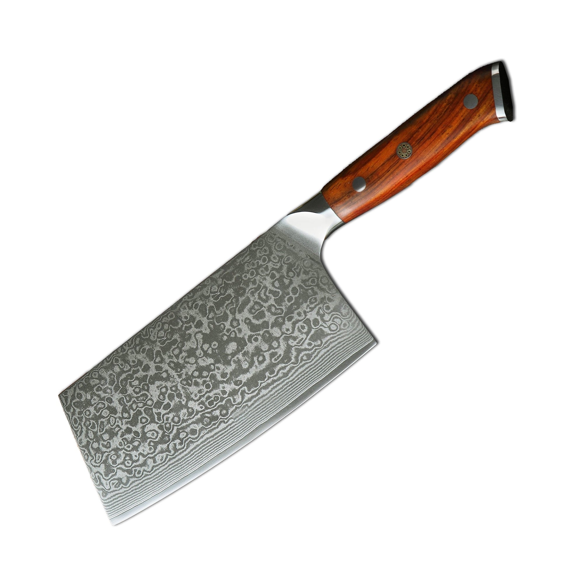 BRBLD 67 Layers Damascus Chef Cleaver with Rosewood Handle-Chef Cleaver Knife-BARLAS BLADES