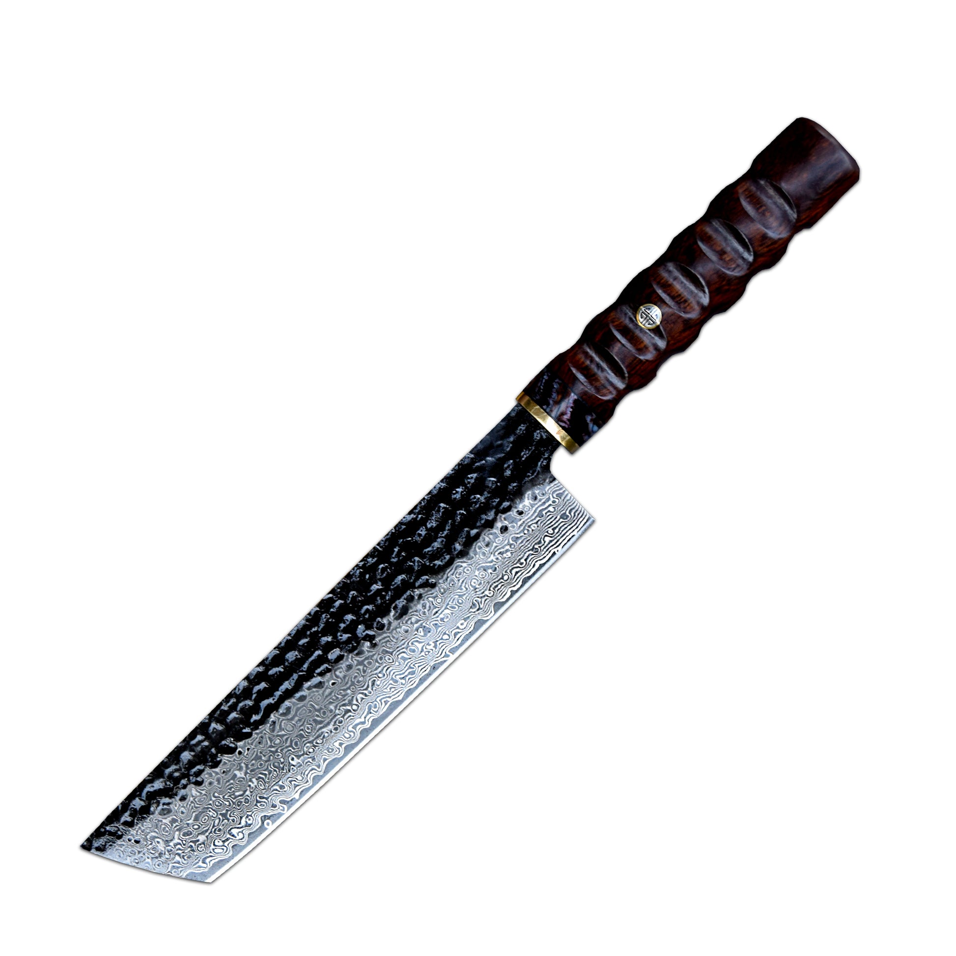 BRBLD Damascus VG10 Nakiri Chef Knife Kitchen Knife With Iron Wood Handle-Chef knife-BARLAS BLADES