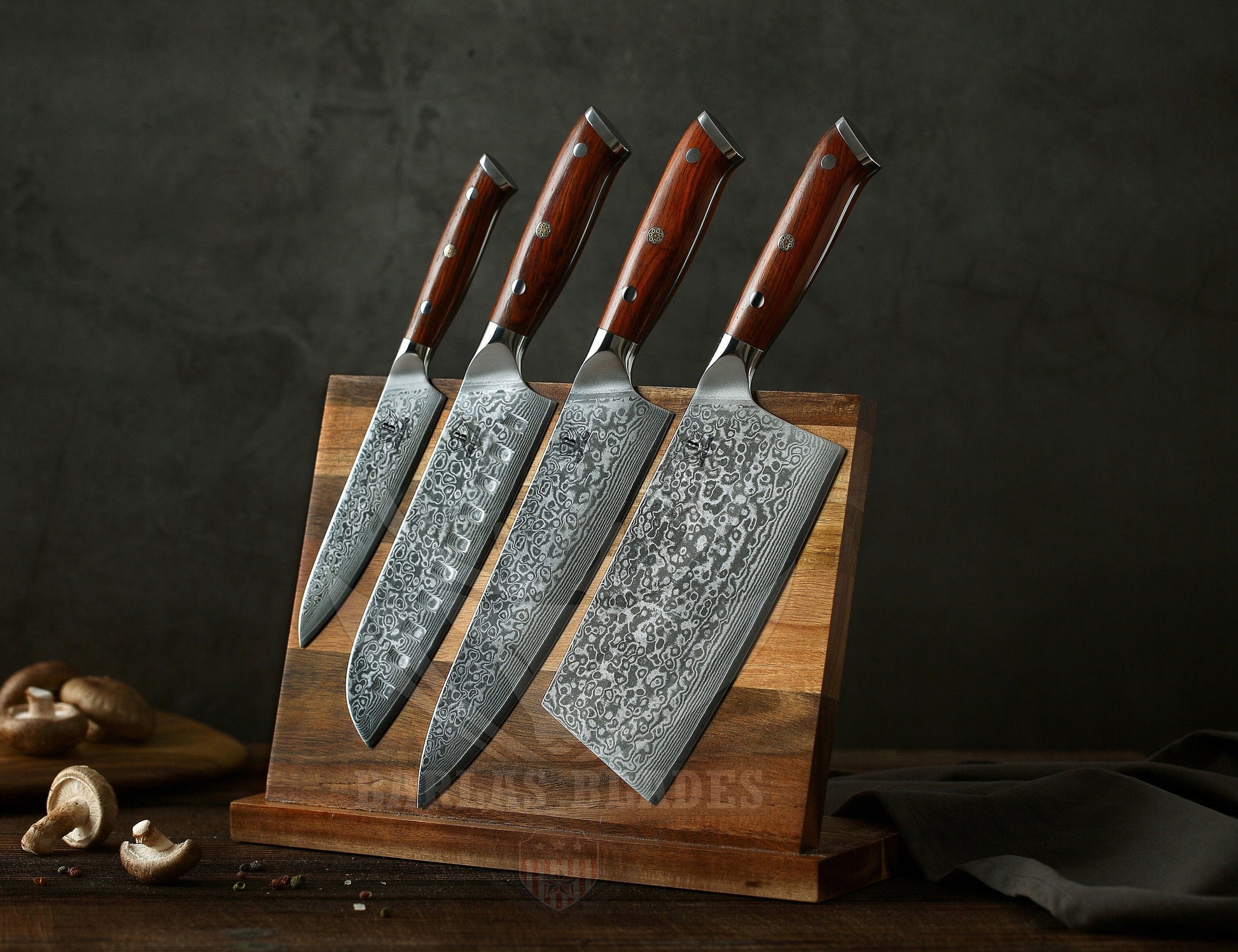 BARLAS BLADES Damascus 67 Layered 4 Pcs Chef Knife Set Kitchen Knives-Chef Knife Set-BARLAS BLADES