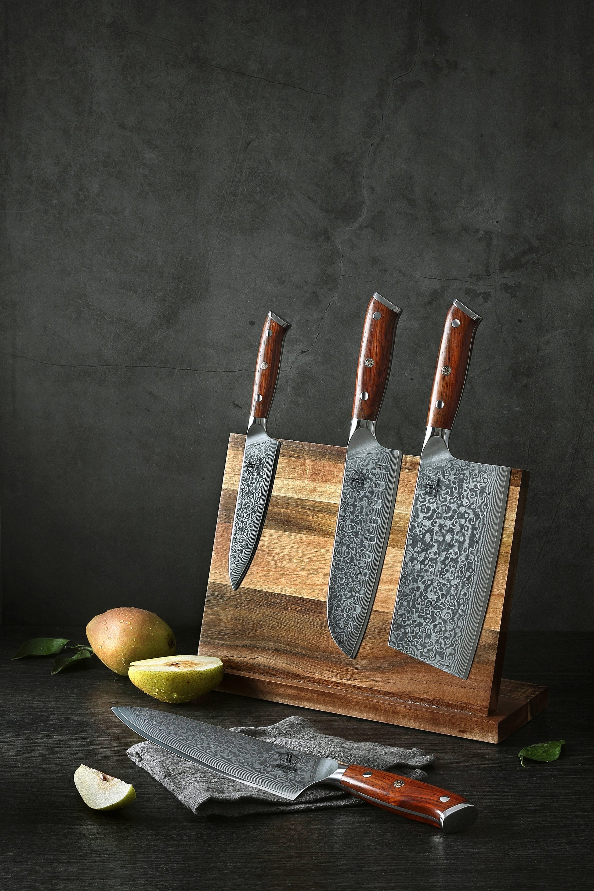 BARLAS BLADES Damascus 67 Layered 4 Pcs Chef Knife Set Kitchen Knives-Chef Knife Set-BARLAS BLADES