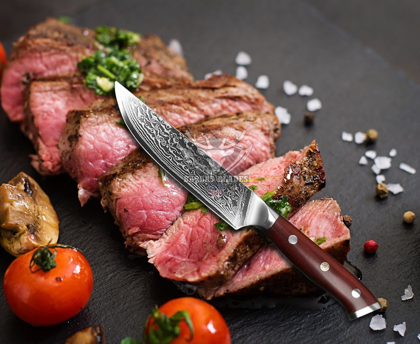 BARLAS BLADES Damascus Steak Knife 6 Pcs Set-Steak Knife Set-BARLAS BLADES