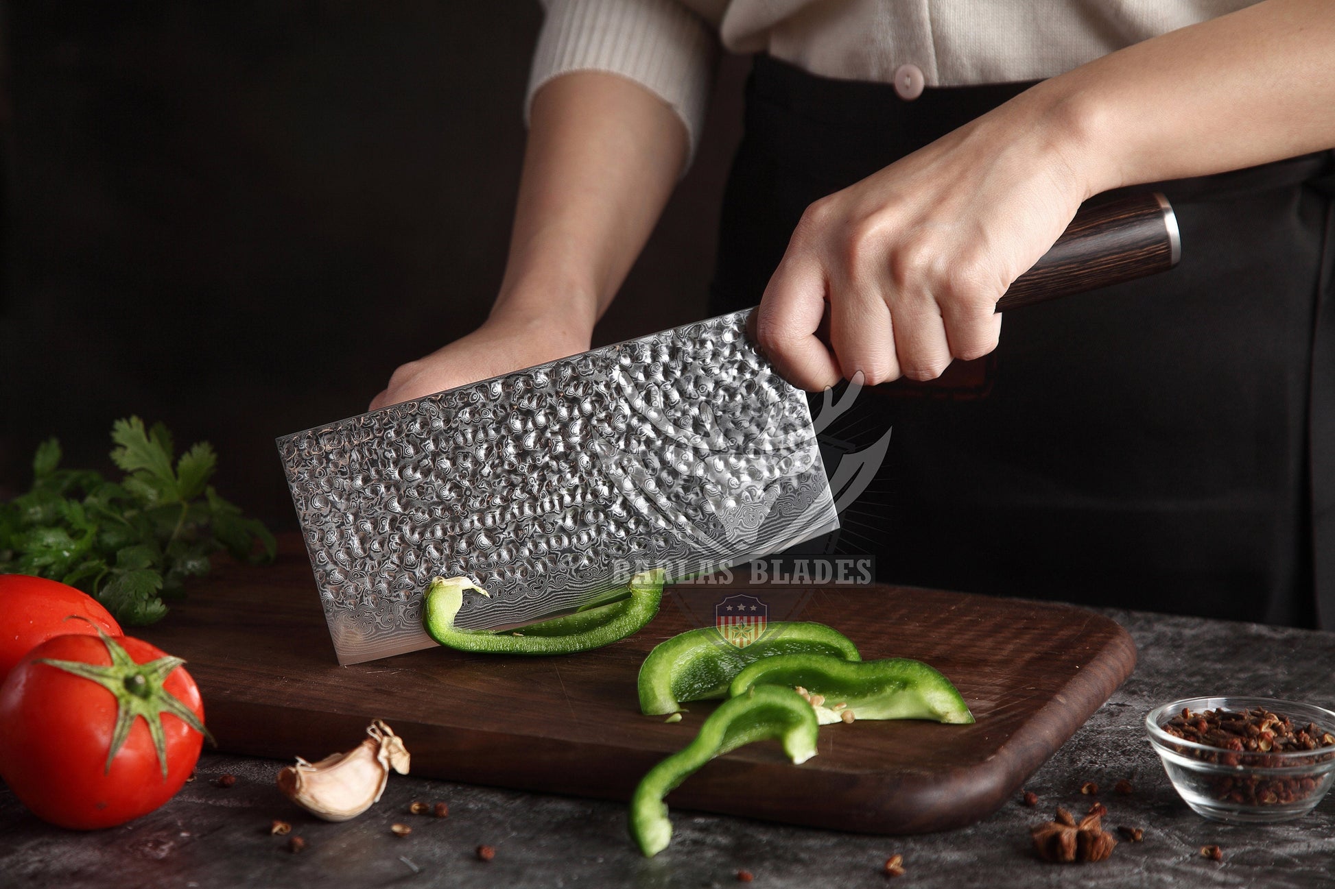 BARLAS BLADES 67 Layered Damascus Steel Chef Cleaver-Cleaver Knife-BARLAS BLADES