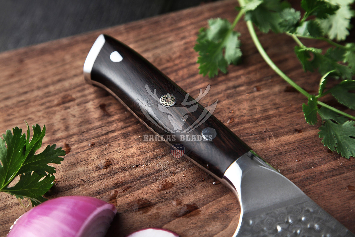 BARLAS BLADES Premium Diamond Pattern Damascus Chef Cleaver Knife-Cleaver knife-BARLAS BLADES