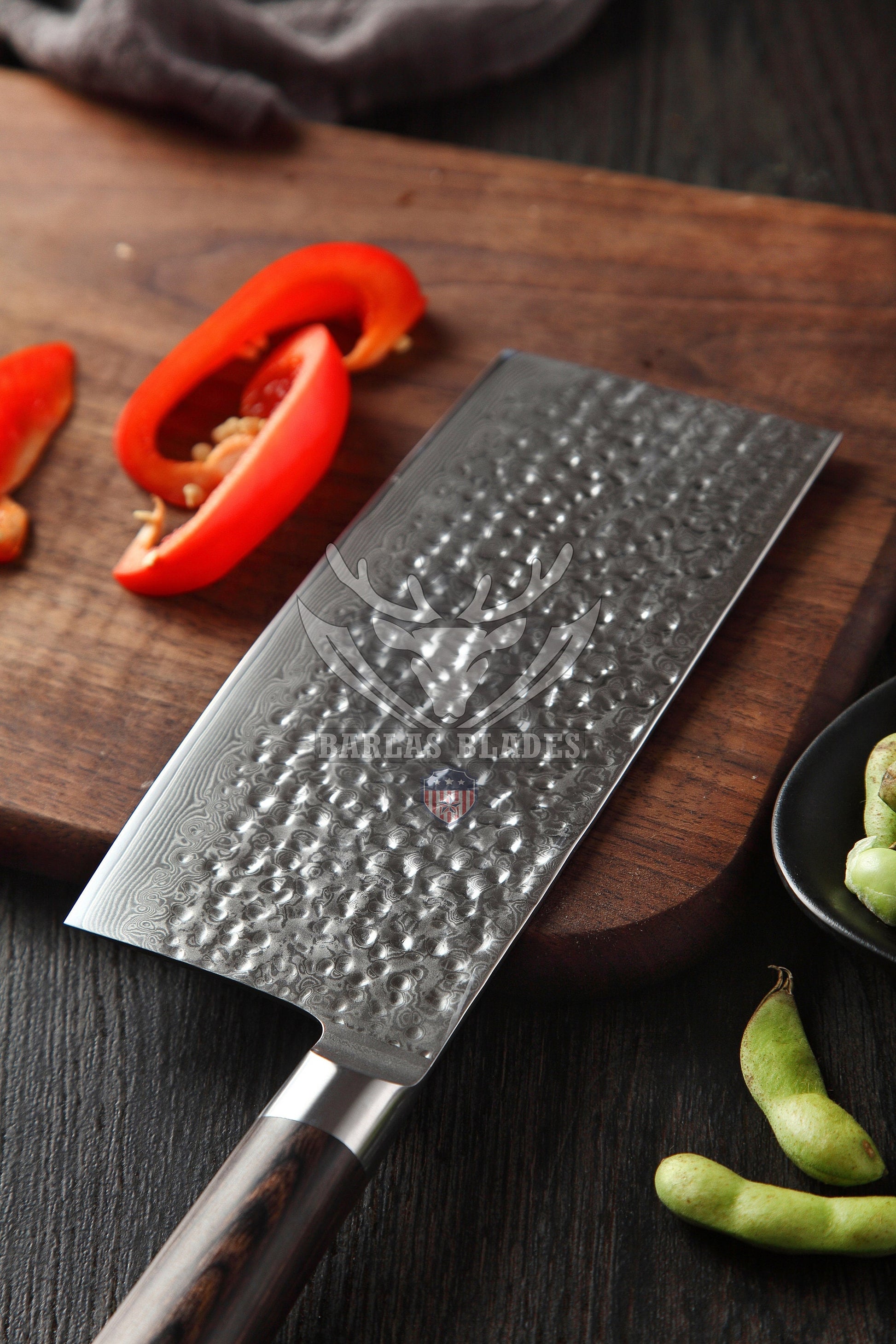 BARLAS BLADES 67 Layered Damascus Steel Chef Cleaver-Cleaver Knife-BARLAS BLADES