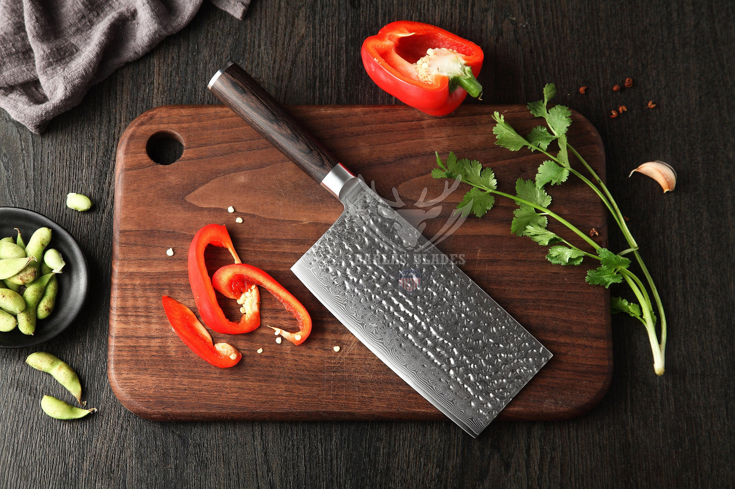 BARLAS BLADES 67 Layered Damascus Steel Chef Cleaver-Cleaver Knife-BARLAS BLADES